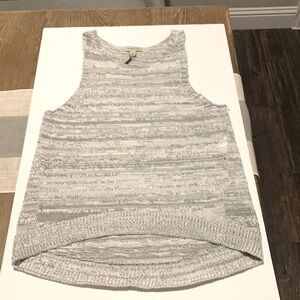 Calvin Klein Jeans Gray and White Knit Tank Sweater. Size L.